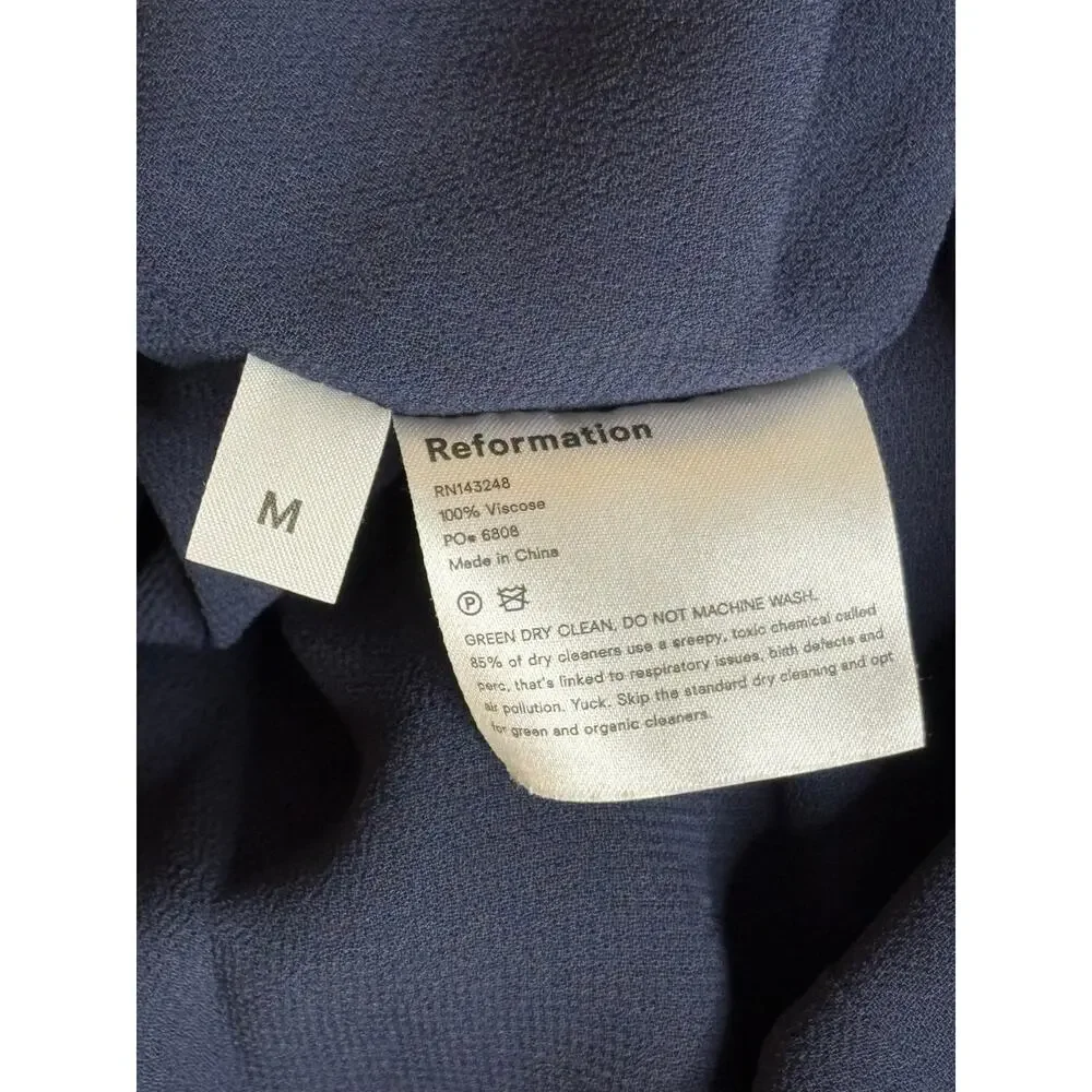 Reformation Peppermint Navy Blue Wrap Maxi Dress Medium - Picture 6 of 6